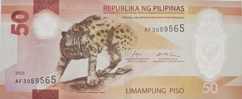 Filipiny banknot 50 pesos 2025 UNC