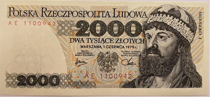 Banknot 2000 zł 1979 stan 1