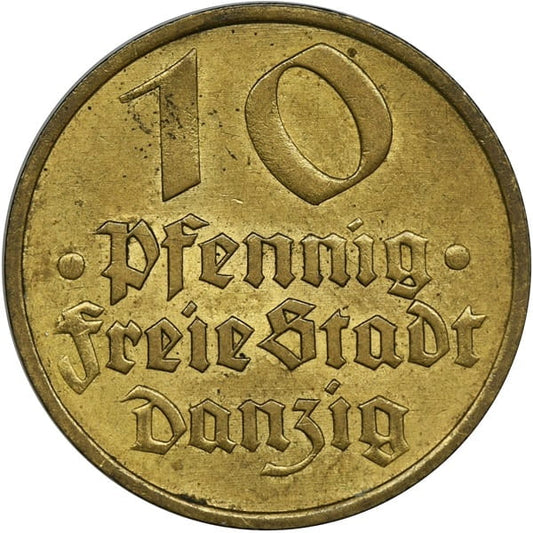 Moneta 10 fenigów Wolne Miasto Gdańsk 1932 r. stan 1
