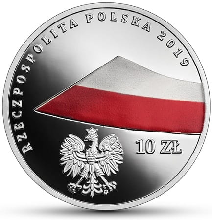 Moneta 10 zł 100-lecie Polskiej Flagi Państwowej 2019
