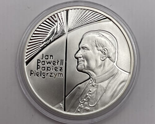 Moneta 10 zł Jan Paweł II papież pielgrzym 1999
