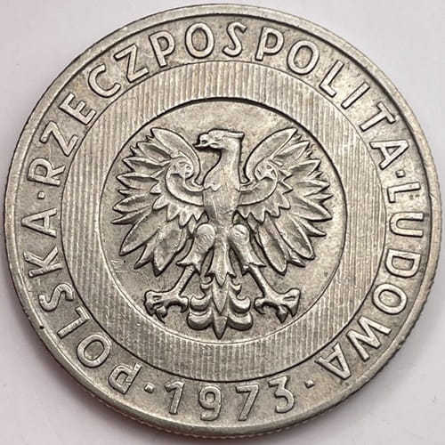 Moneta 20 zł Wieżowiec i kłosy 1973 bz
